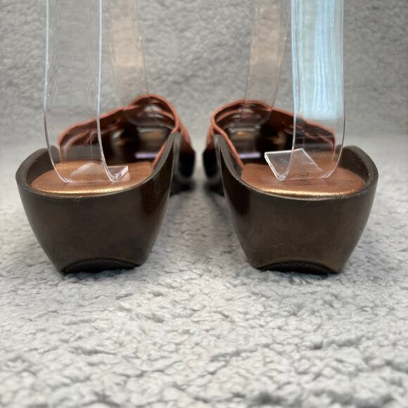 ROBERT CLERGERIE Mule 6.5 Platform Sandal Artsy Boho Asian Pointed Toe Woven - Picture 6 of 13